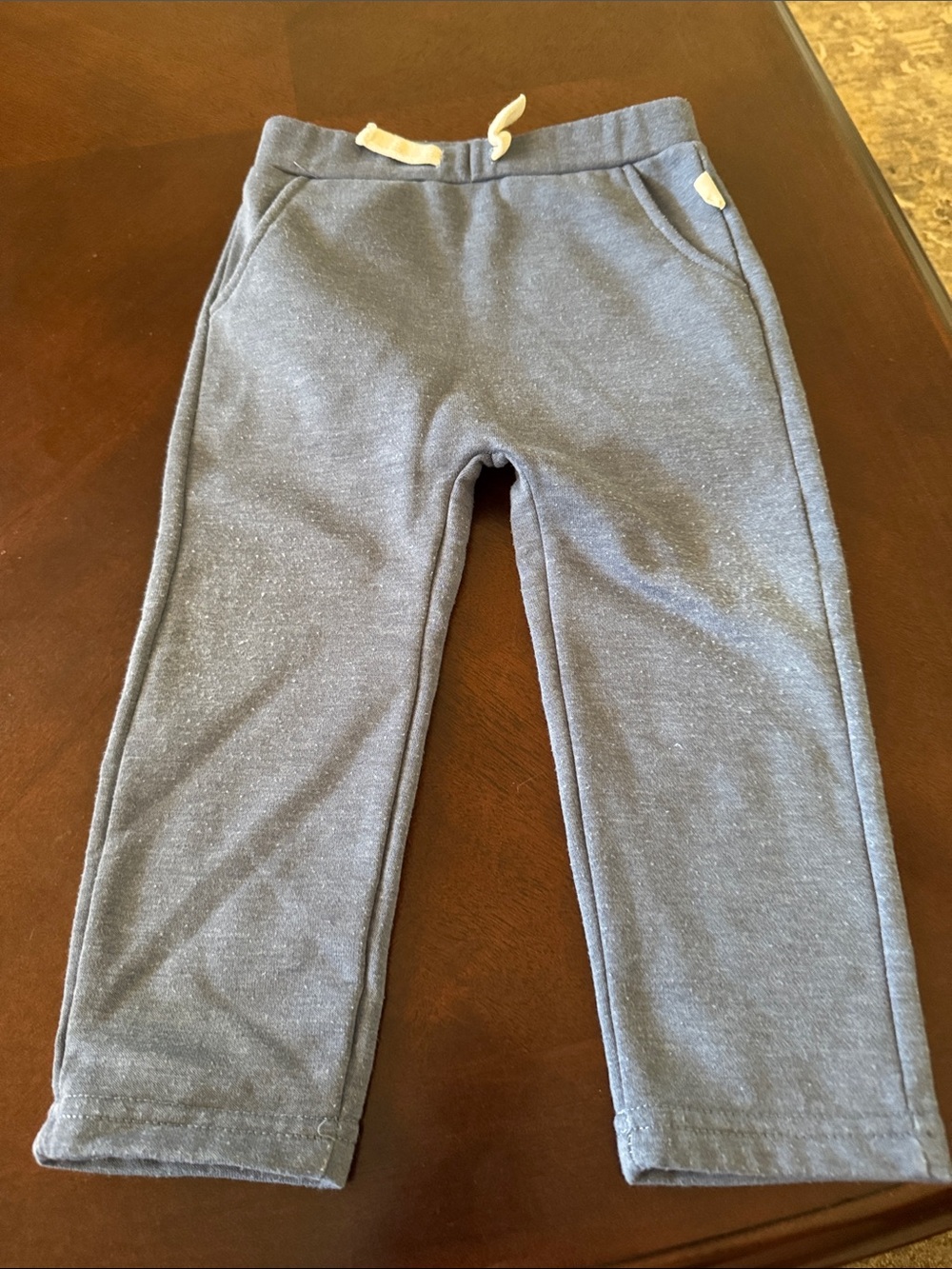 Kids Denim Blue Sweatpants with Drawstring